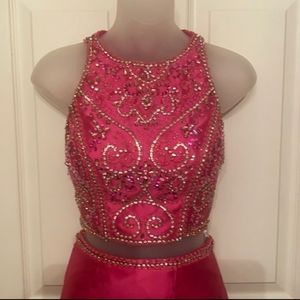 Rachel allan 2 Barbie Pink prom pageant dress gown 0 0p 2p Petite cy